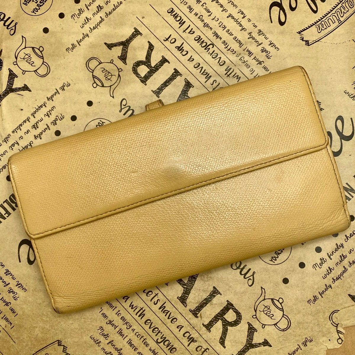 Chanel Wallet Coco Button Hook Bifold Beige Card Billfold — view 4