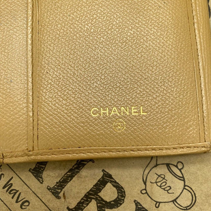 Chanel Wallet Coco Button Hook Bifold Beige Card Billfold — view 5
