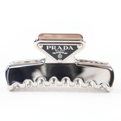 Prada Triangle Logo Hair Clip Vance Silver — view 2