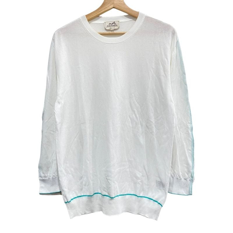 Hermes Stitch Design Long Sleeve Cotton Summer Knit Cut and Sewn Sweater M 23SS
