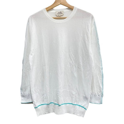 Hermes Stitch Design Long Sleeve Cotton Summer Knit Cut and Sewn Sweater M 23SS