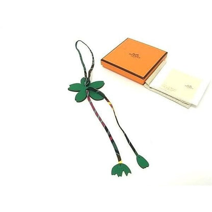 Hermes Petit Ash Leather Sakura Key Holder Charm Dark Gray
