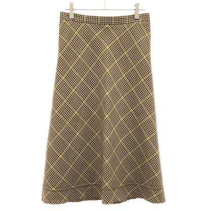 Balenciaga Checked Skirt Brown 34