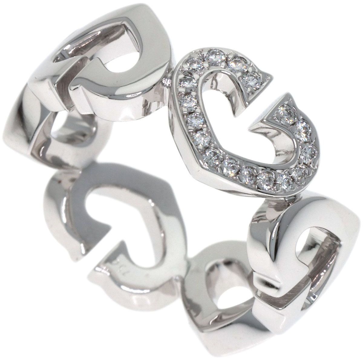 Cartier C Heart Diamond 48 Ring 18k White Gold