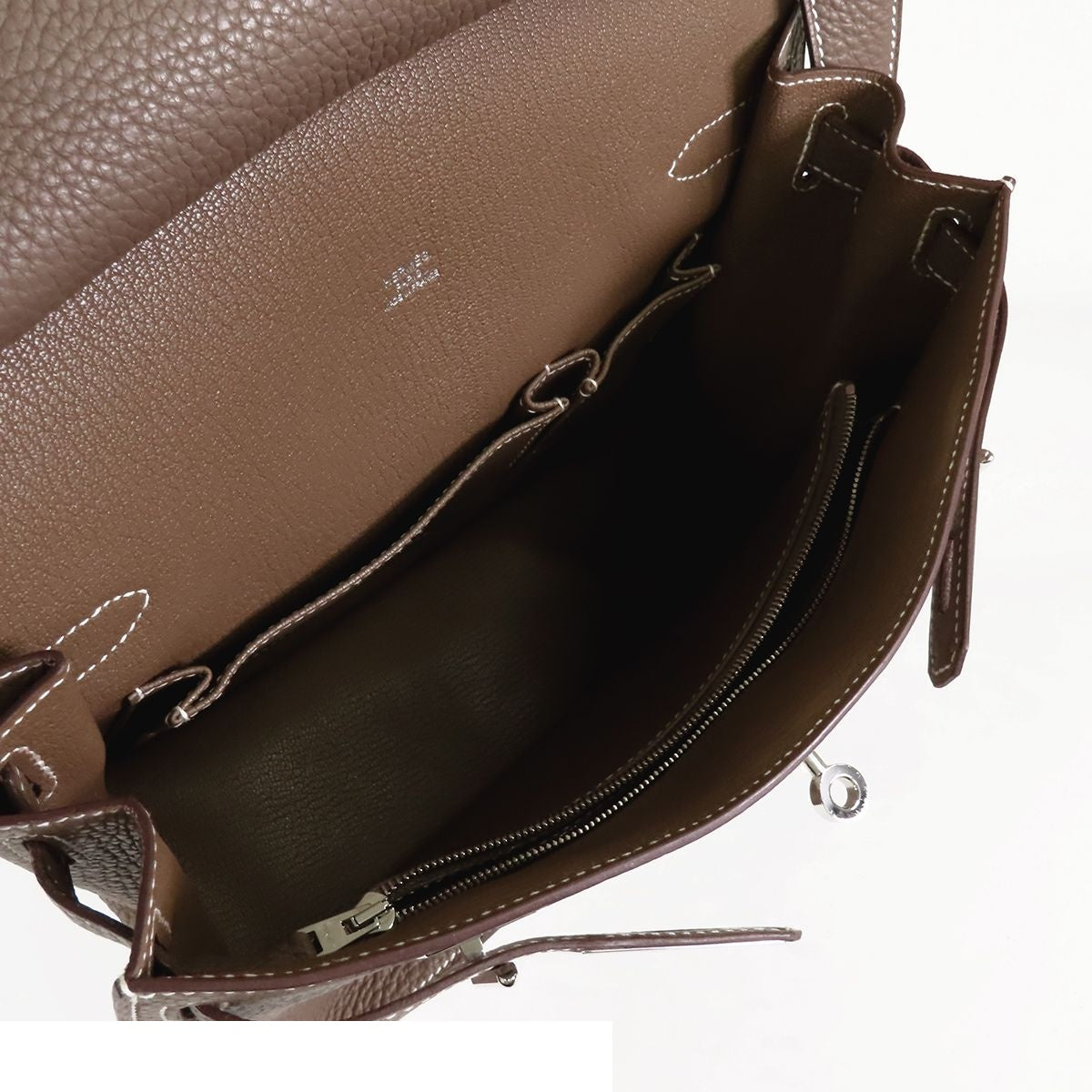 Hermes Jypsiere 28 Etoupe Silver Taurillon Shoulder Bag — view 5