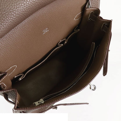 Hermes Jypsiere 28 Etoupe Silver Taurillon Shoulder Bag — view 5