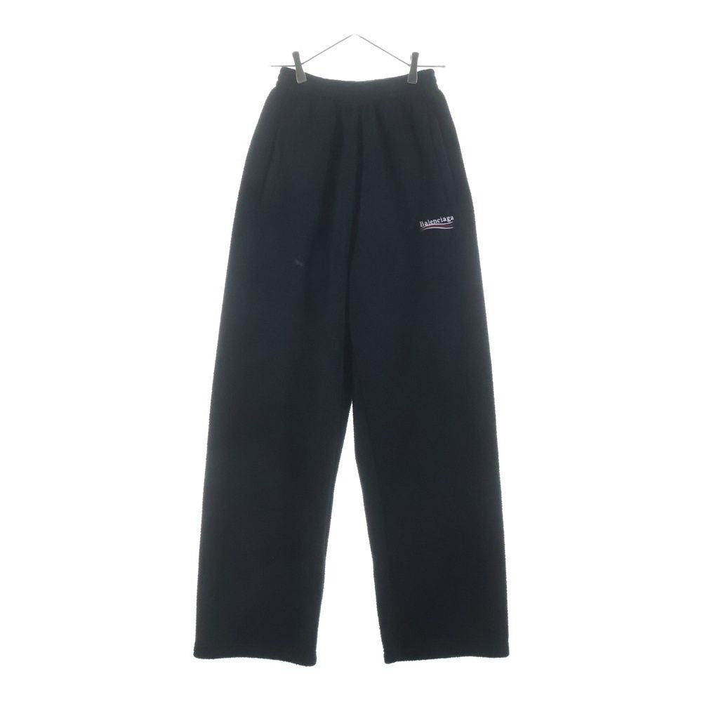 Balenciaga Political Campaign Logo Embroidery Fleece Pants Black