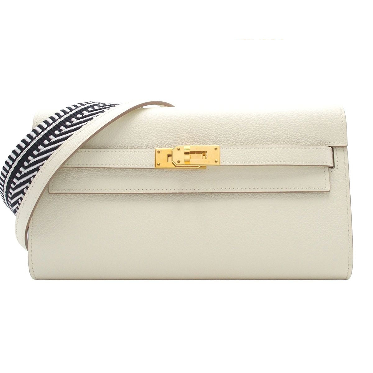 Hermes Kelly Wallet Long to Go Mushroom Gold Evercolor Shoulder Bag