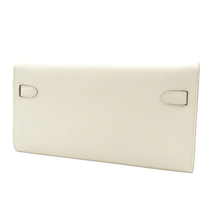 Hermes Kelly Wallet Long to Go Mushroom Gold Evercolor Shoulder Bag — view 2