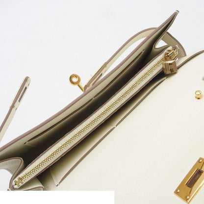 Hermes Kelly Wallet Long to Go Mushroom Gold Evercolor Shoulder Bag — view 6