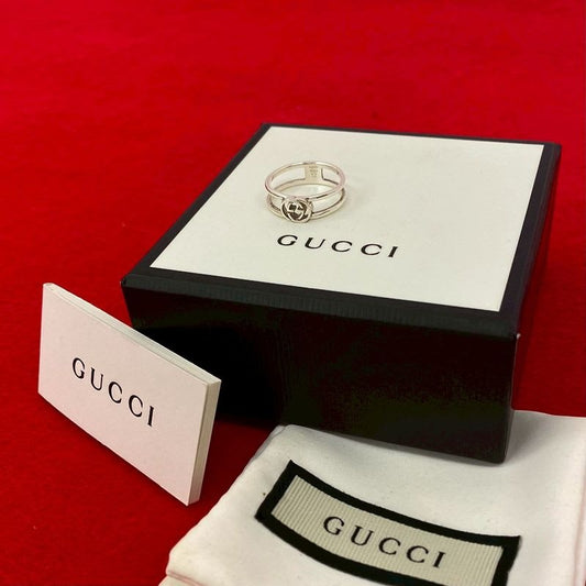 Gucci Interlocking G Silver 925 Ring No 12 Accessories
