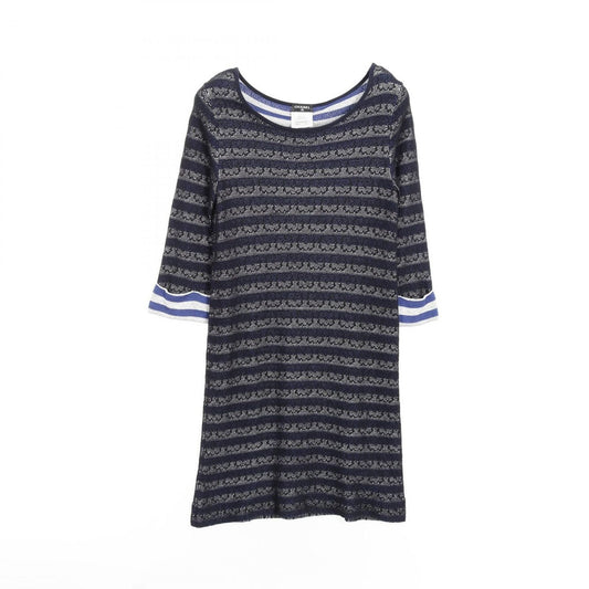 Chanel Dress Cotton Rayon Black Blue. Gray