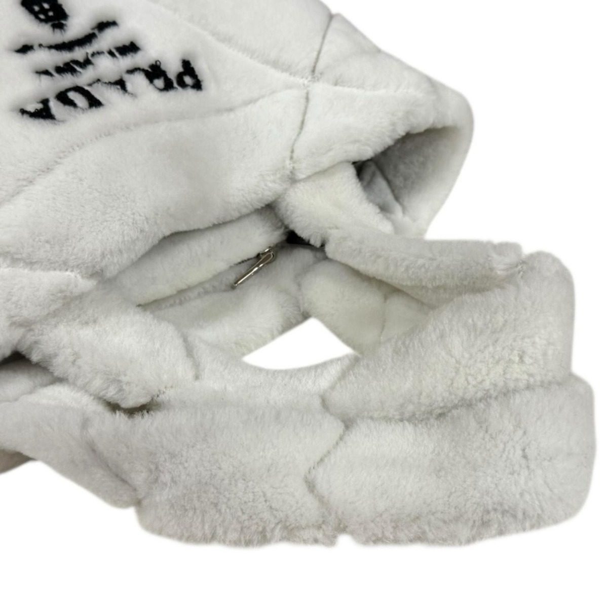 Prada Quilt Shearling Tote Mouton White — view 7