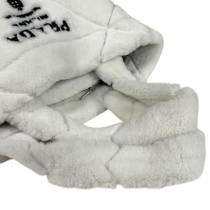 Prada Quilt Shearling Tote Mouton White — view 7