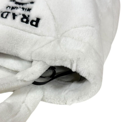 Prada Quilt Shearling Tote Mouton White — view 8