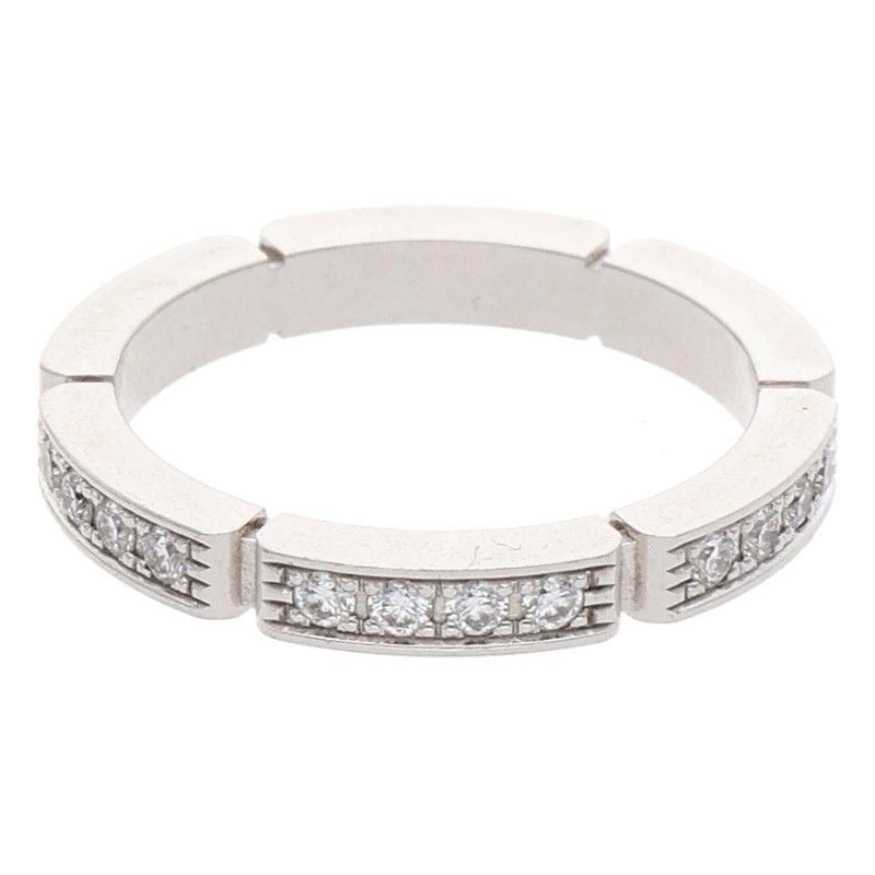 Cartier Maillon Panthère 18k White Gold Half Diamond Ring 49