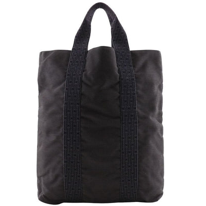 Hermes Her Line Cabas Tote Bag Nylon Canvas Gray Unisex Handbag