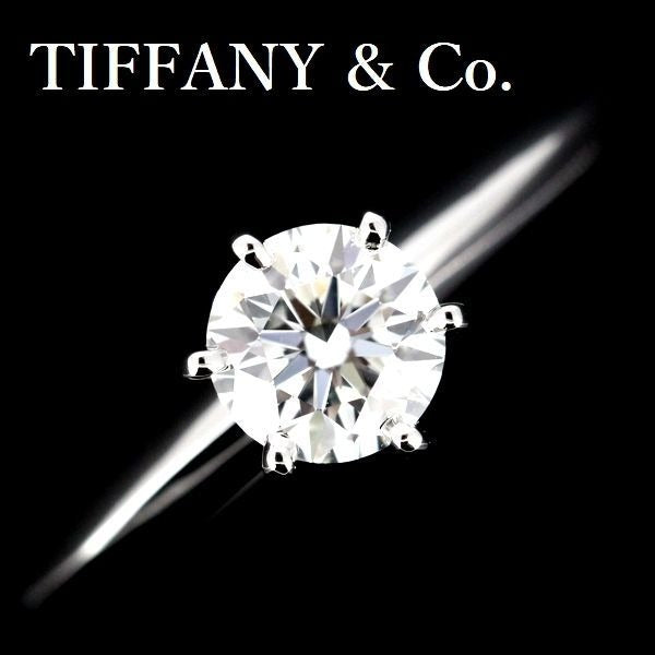 Tiffany & Co Solitaire 054 CT Diamond Ring G-Vvs 1-3 ex Pt950