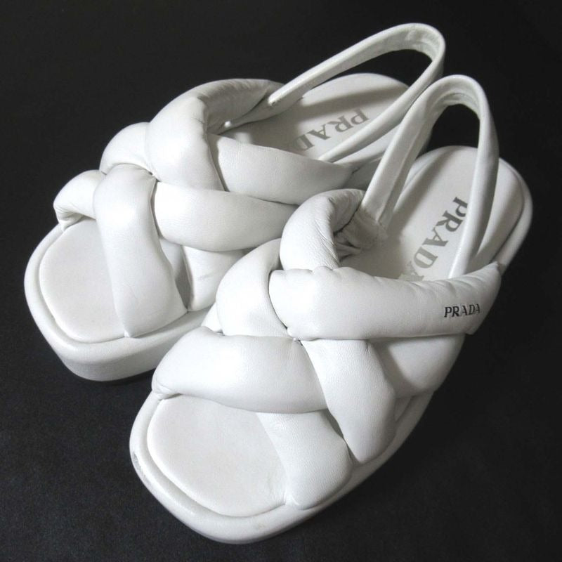 Prada Padded Nappa Leather Suring Back Sandals Size 35.5