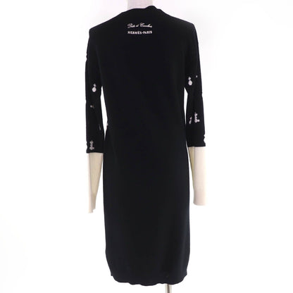 Hermes Poste Et Cavalerie Saber Decorative Bag Cashmere Long Sleeve Knit Dress — view 3
