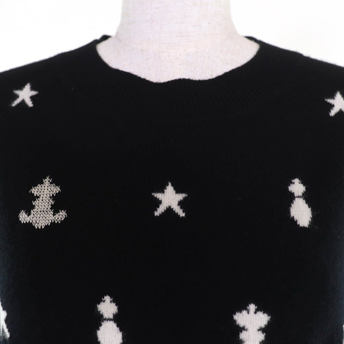Hermes Poste Et Cavalerie Saber Decorative Bag Cashmere Long Sleeve Knit Dress — view 4