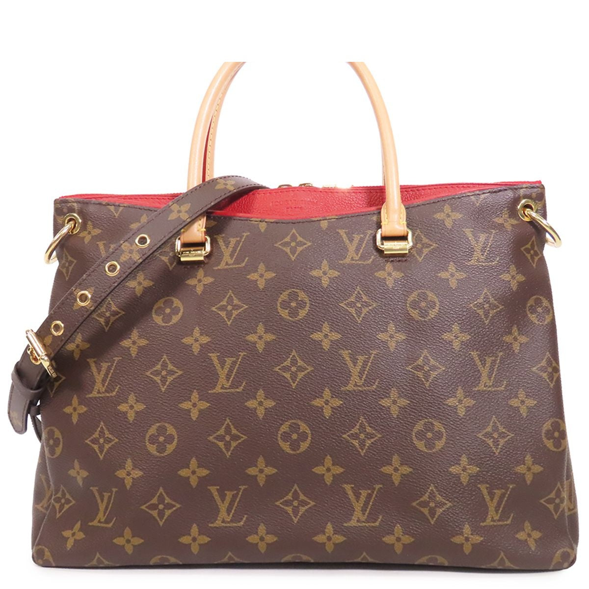 Louis Vuitton Pallas Brown Cerise Monogram Canvas 2-Way Shoulder Bag