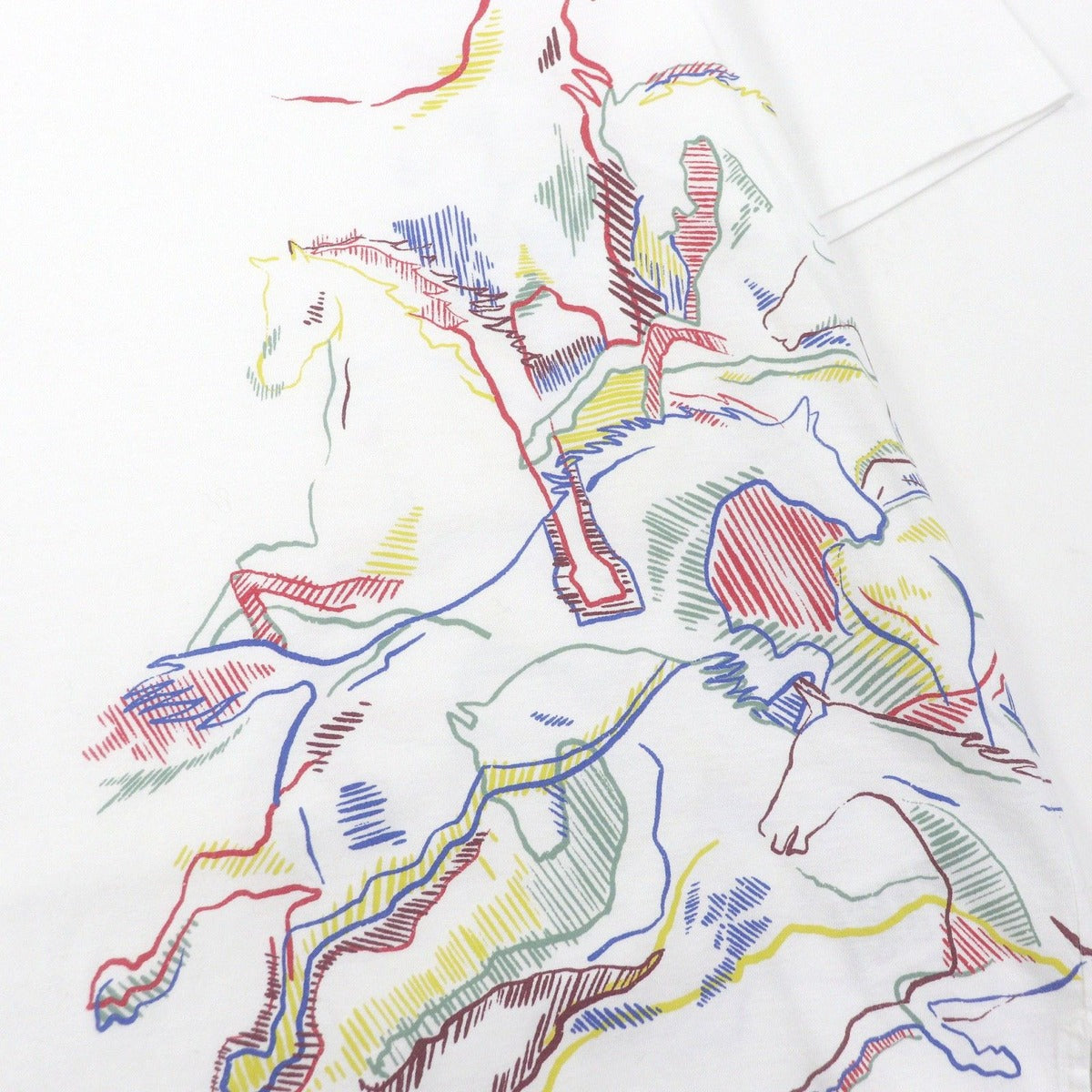 Hermes Cavalcade Cotton Horse Print Short Sleeve T-Shirt — view 4