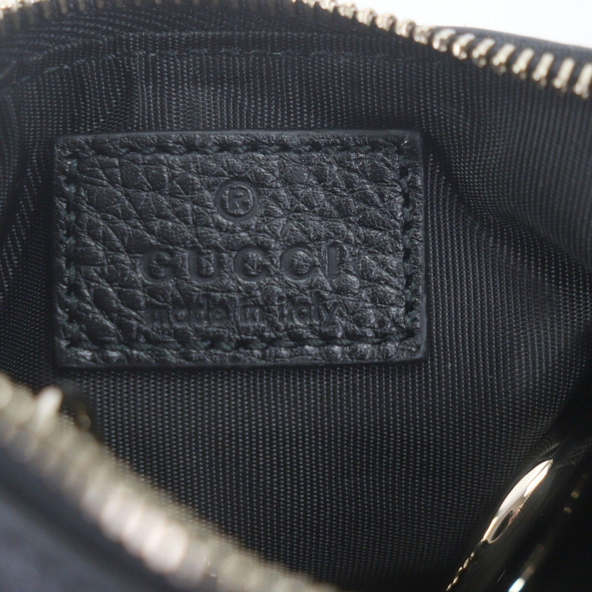 Gucci Leather GG Emblem Key Pouch Coin Case Black Gold Box Stora — view 8
