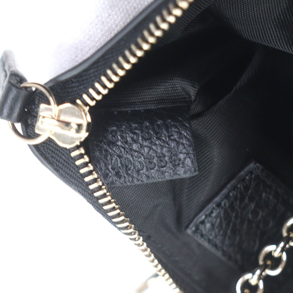 Gucci Leather GG Emblem Key Pouch Coin Case Black Gold Box Stora — view 9