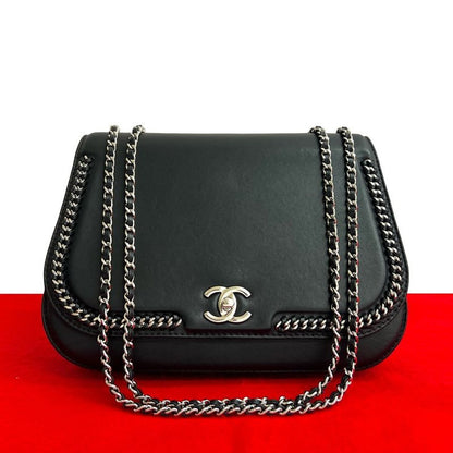Chanel Leather Turnlock Chain Shoulder Bag