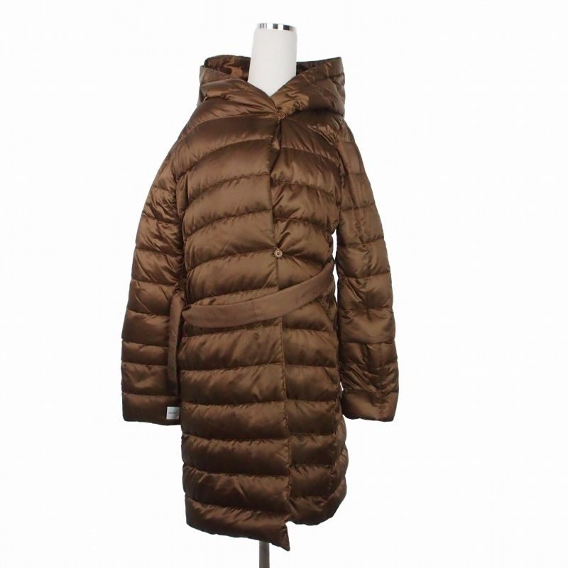 Max Mara the Cube Reversible Long Down Coat Jacket 38 Brown