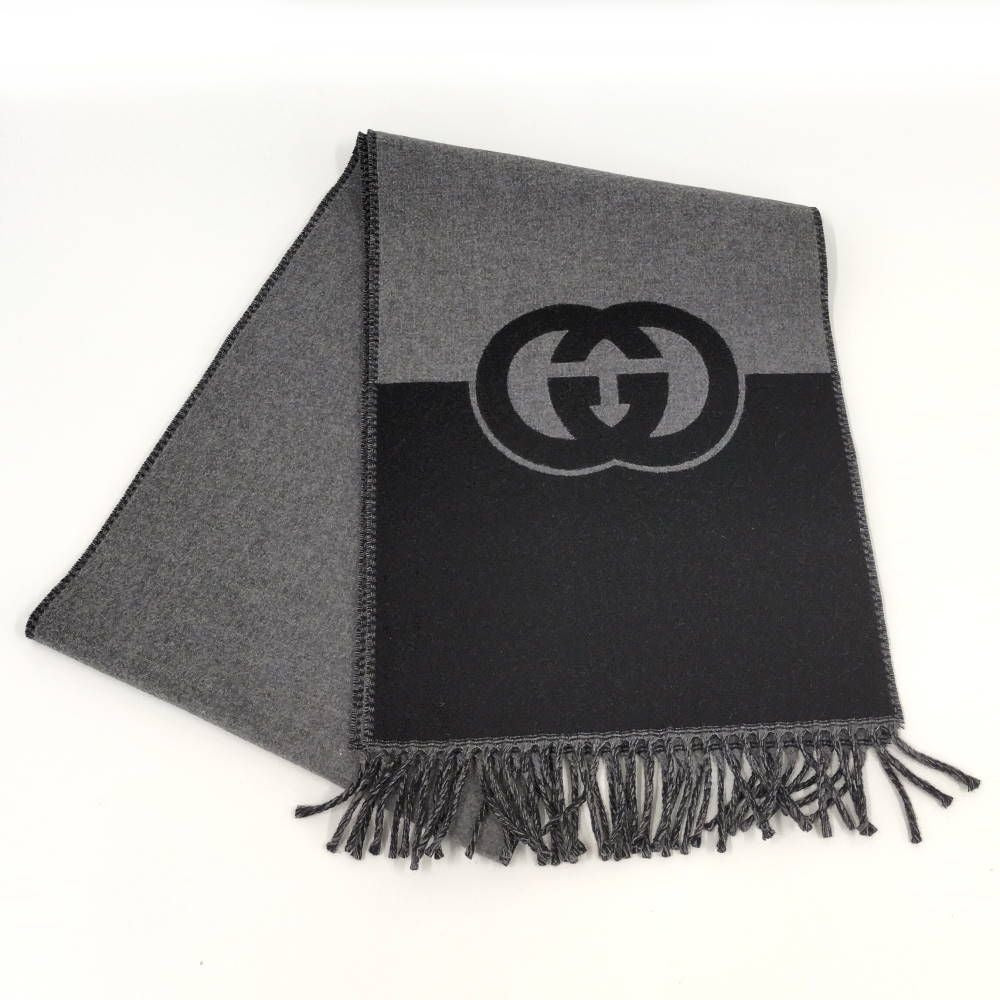 Gucci Muffler Interlocking Wool Cashmere Scarf