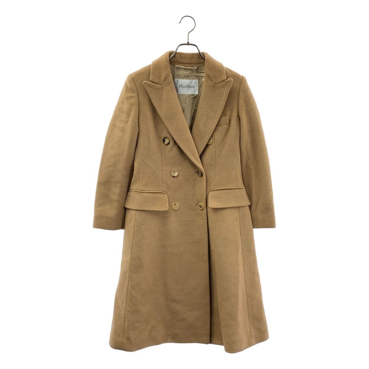 Max Mara Camel Wool Double Long Chesterfield Coat 38 Brown