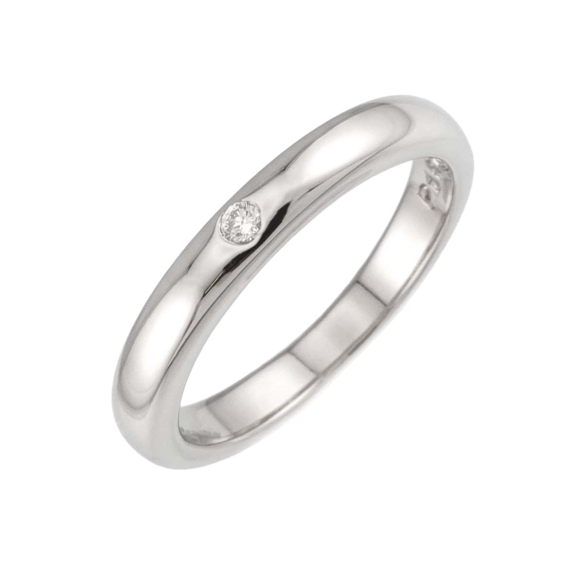 Tiffany & Co Stacking Band Ring Diamond Pt Platinum