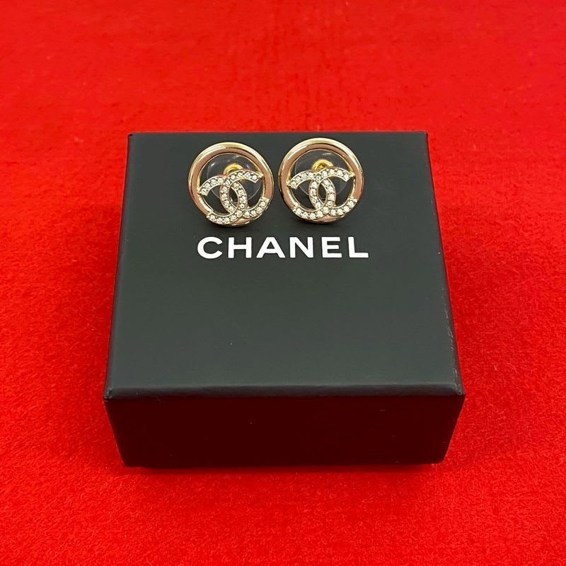 Chanel Coco Mark Motif Rhinestone Earrings Accessories 22AC