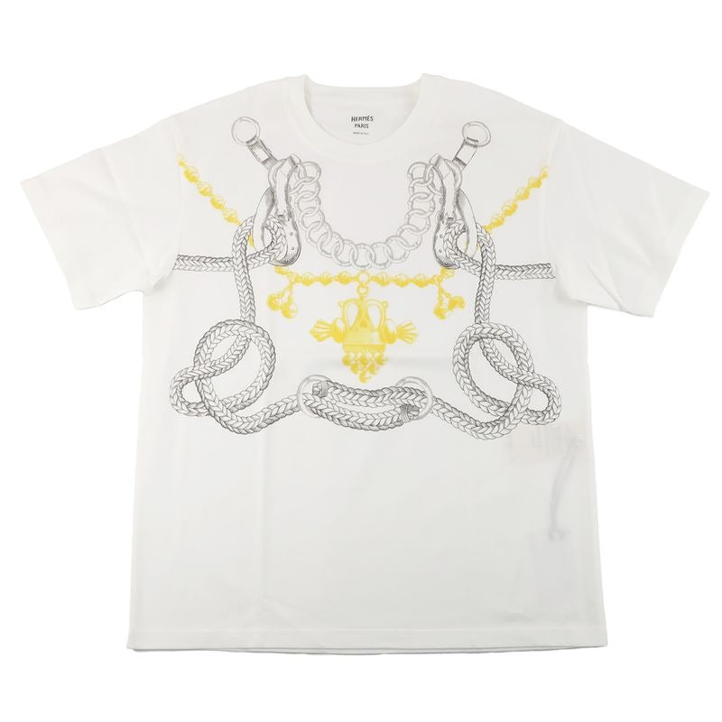 Hermes T-Shirt Short Sleeve White Size 36 5 H4639 dx Cotton