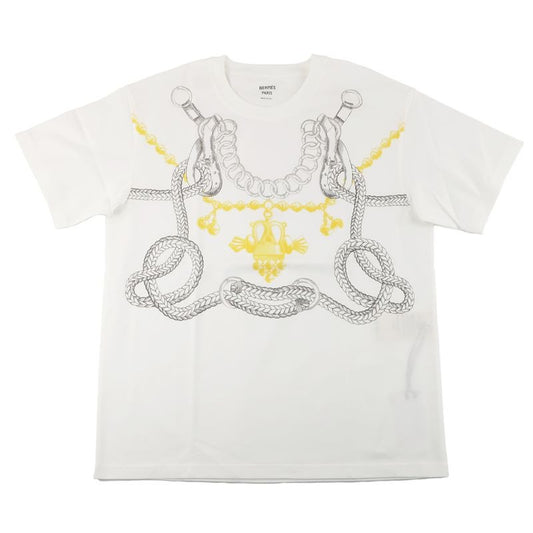 Hermes T-Shirt Short Sleeve White Size 36 5 H4639 dx Cotton