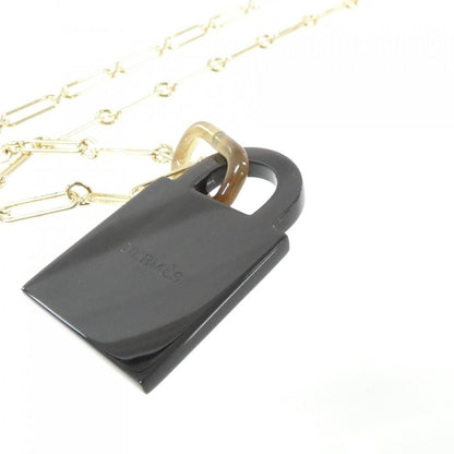 Hermes Amulet Lacquer Padlock GM Necklace Soir Perma Brass — view 3