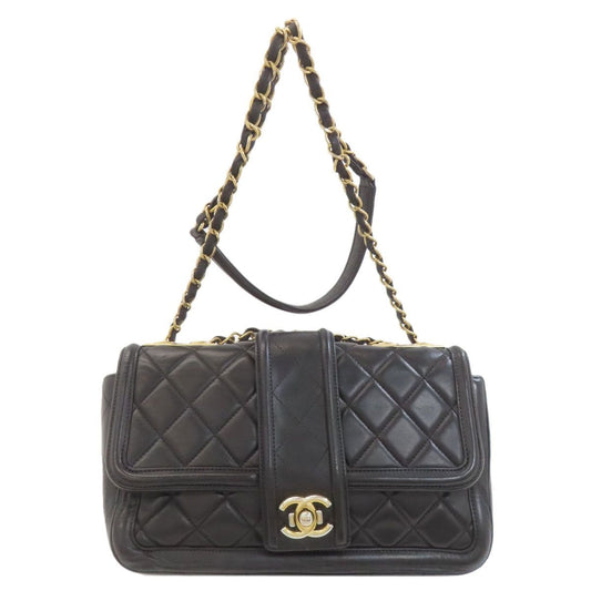 Chanel Chain Shoulder Quilted Gold Bag Lambskin