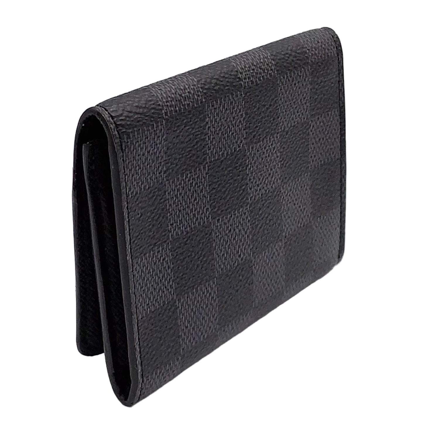 Louis Vuitton Graphic Business Card Case with Initials Leather Black Silver — view 2