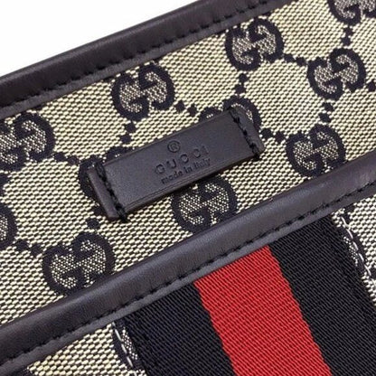 Gucci GG Supreme Ophidia Sherry Line Crossbody Bag Web Canvas Navy Tan