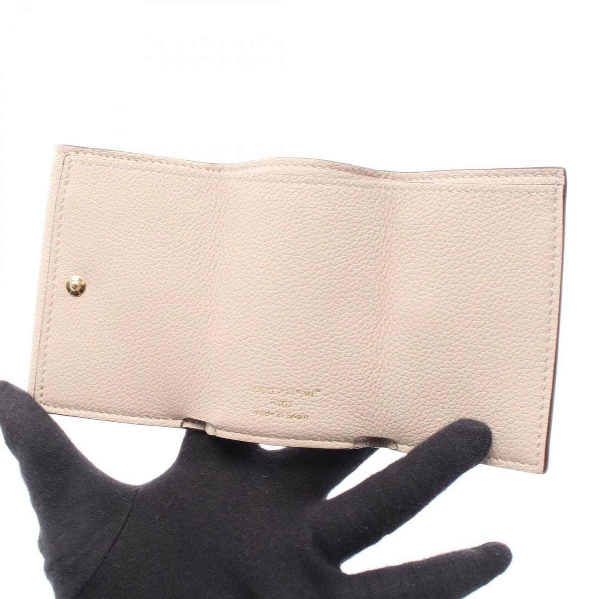 Louis Vuitton Trifold Wallet Portefeuille Lock Mini Gray Leather — view 3
