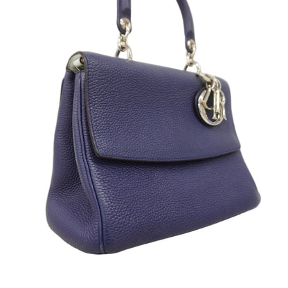 Dior Handbag Bi Leather Navy Silver — view 2