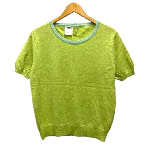 Chanel Knit Sweater Crew Neck Cashmere Short Sleeve 44