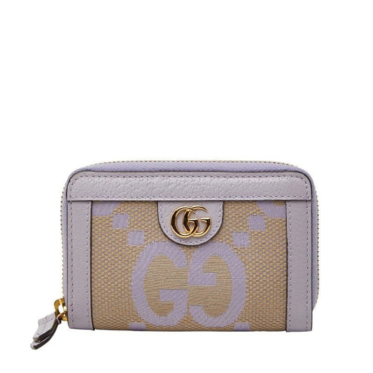 Gucci Jumbo Case Coin Beige Purple Canvas