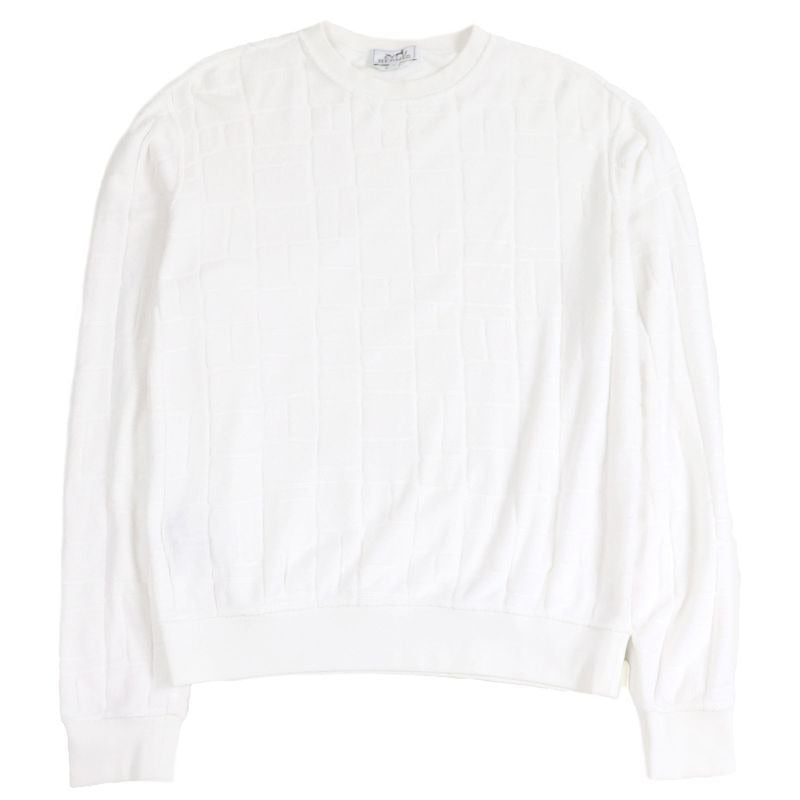 Hermes 19 SS 100% Cotton Square Pattern Pile Long Sleeve T-Shirt