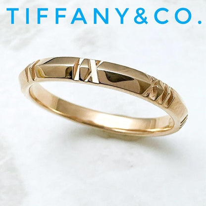 Tiffany & Co Atlas Closed Narrow Pink Gold Ring Size 23