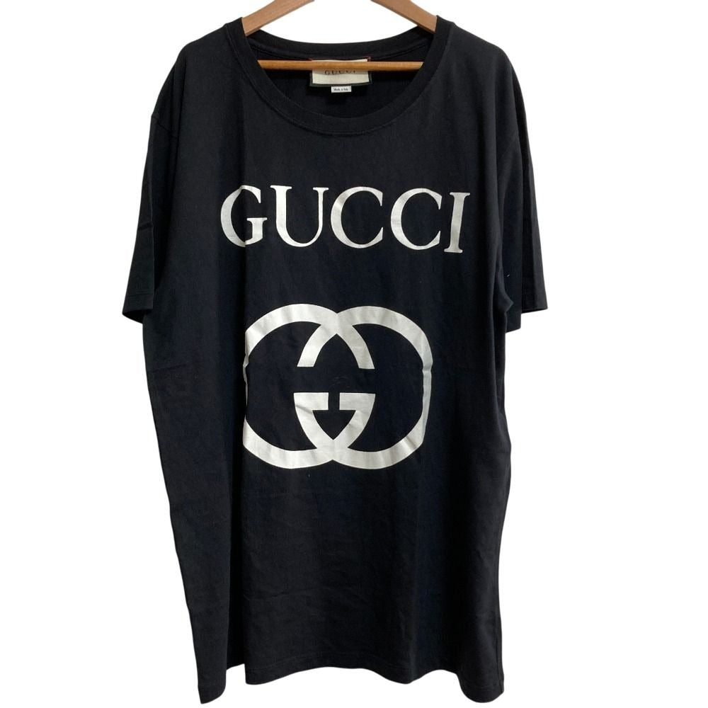 Gucci Interlocking Logo Print T-Shirt L Black