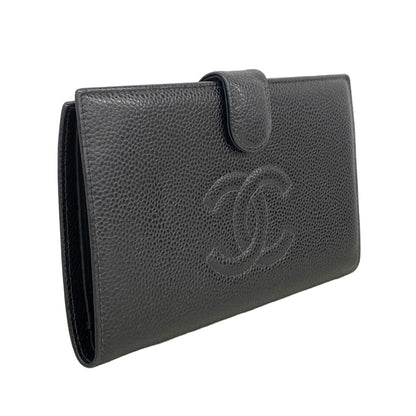 Chanel Wallet Caviar Leather Black Gold — view 2