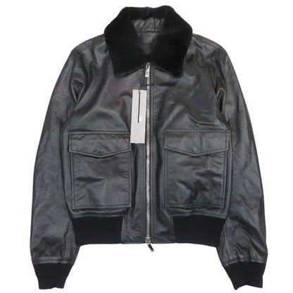 Dior Homme B-3 Shearling Leather Jacket 50 Black